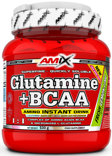 L-glutamiini + BCAA jauheena Amix 530g
