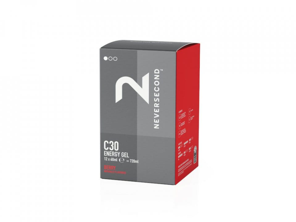 NEVERSECOND Energy Gel C30 Berry 60 ml | 12 pussin laatikko