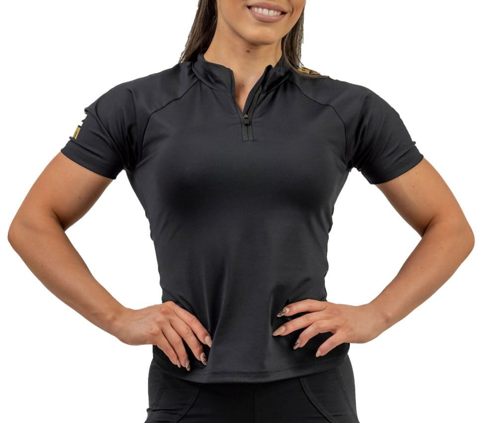 T-paita NEBBIA Women s Compression Zipper Shirt INTENSE Ultimate Gold