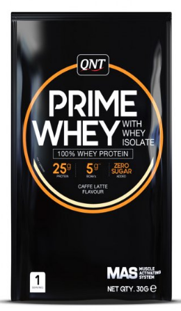 Proteiinijauheet QNT PRIME WHEY- 100 % Whey Isolate & Concentrate Blend 30 g Coffee Latte